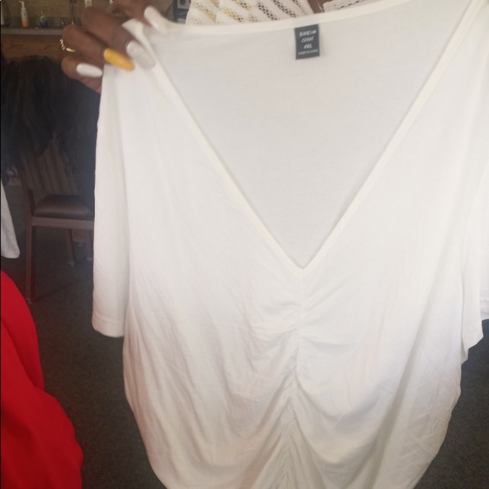 White V neck shirt